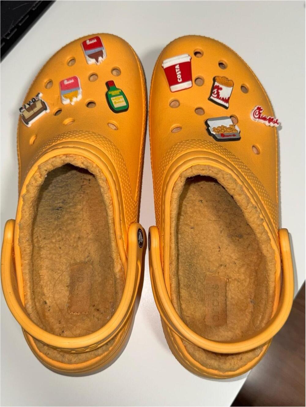 Cozy Lined Clogs in Bright Orange